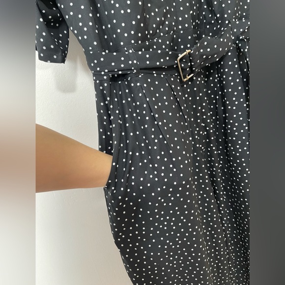 Wayward Fancies black & white Polka Dots With Pockets Romper Size 12 - Picture 6 of 16